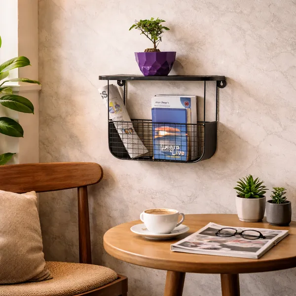 Metal_Wall_Mounted_Magazine_Rack_With_Shelf