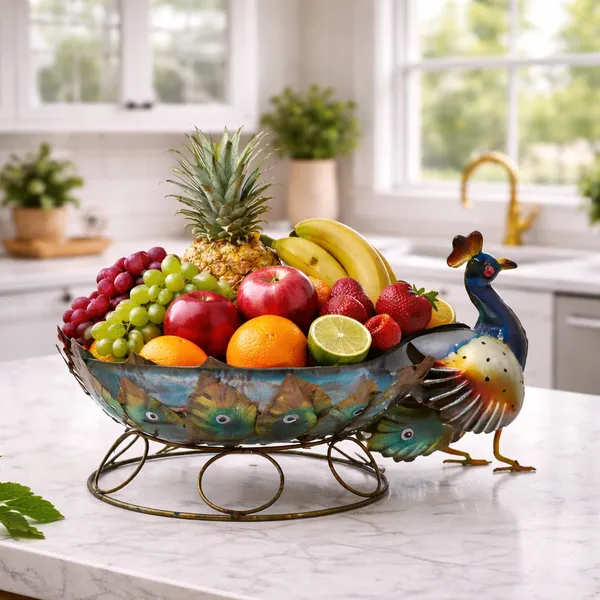 Metal_Decorative_Peacock_Design_Fruit_Bowl_With_Stand