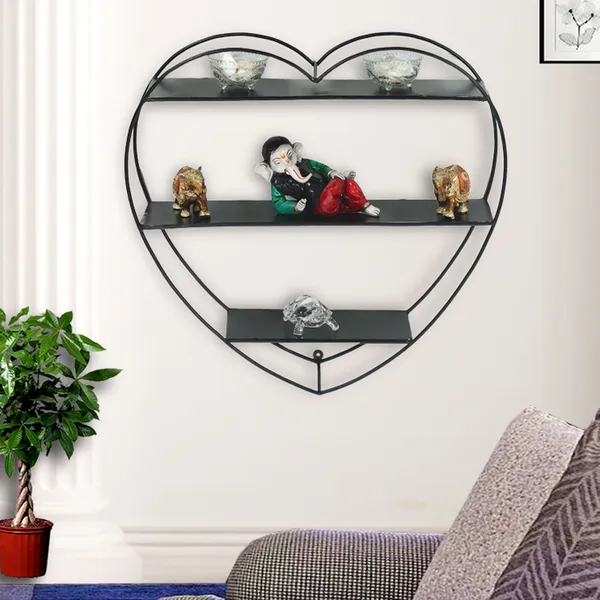 Black_Metal_Heart_Shaped_3-Tier_Wall_Mounted_Shelf