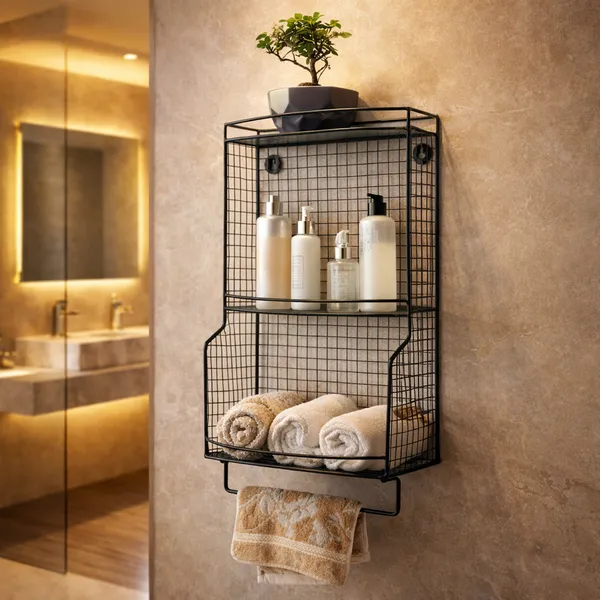 Metal_Wire_Wall_Mounted_Bathroom_Storage_Rack_With_Towel_Bar