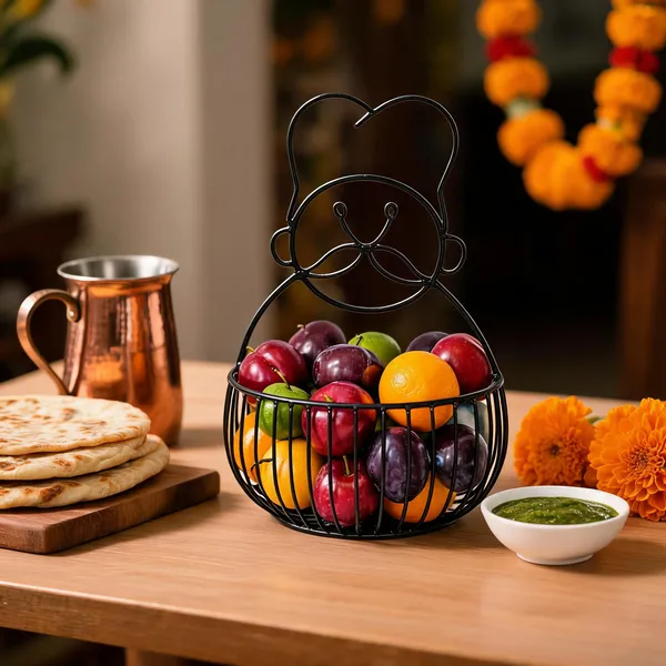 Black_Metal_Chef_Design_Wire_Fruit_Stand