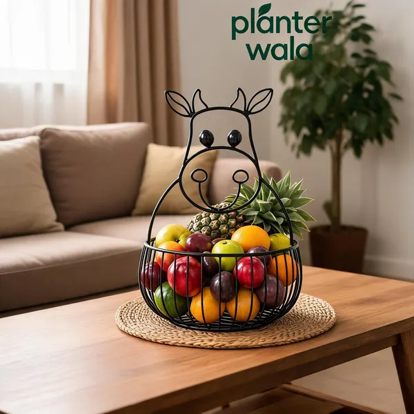 Metal_Cow_Design_Fruit_Basket