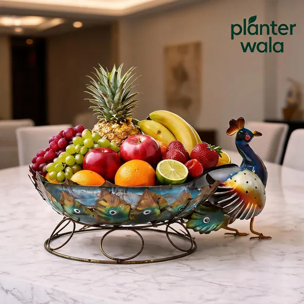 Metal_Decorative_Peacock_Design_Fruit_Bowl_With_Stand