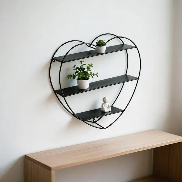 Black_Metal_Heart_Shaped_3-Tier_Wall_Mounted_Shelf