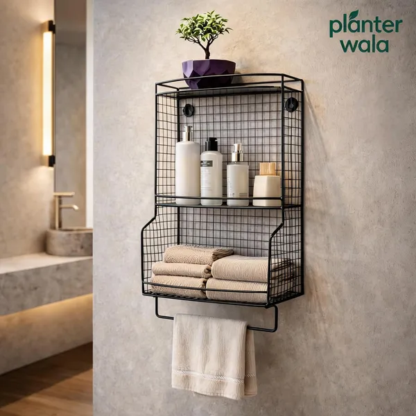 Metal_Wire_Wall_Mounted_Bathroom_Storage_Rack_With_Towel_Bar