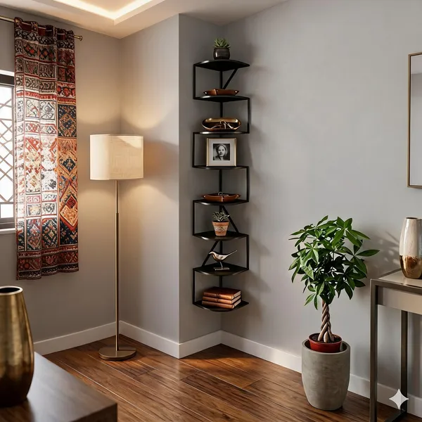 Wood_And_Metal_7-Tier_Corner_Wall_Mounted_Shelf