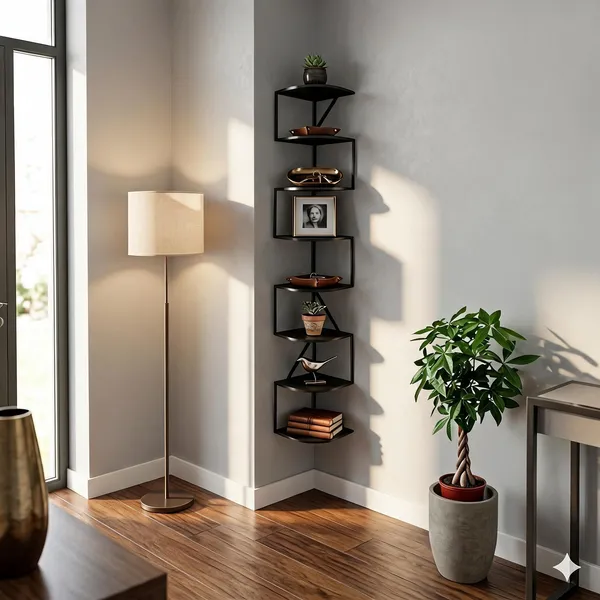 Wood_And_Metal_7-Tier_Corner_Wall_Mounted_Shelf