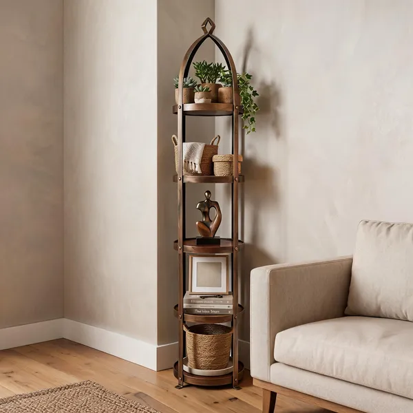 Metal_Arched_Frame_Round_Tiered_Tall_Corner_Shelf_Stand