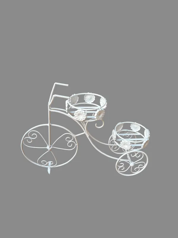 White_Metal_Tricycle_Design_Plant_Stand