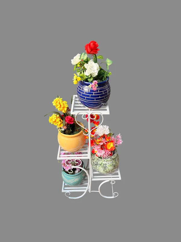 White_Metal_Scrollwork_4-Tier_Plant_Stand