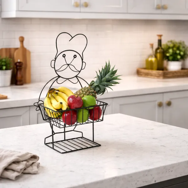 Black_Metal_Chef_Design_Wire_Fruit_Basket_With_Base