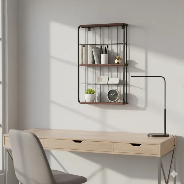 Metal_Wire_Wood_Panel_Wall_Mounted_Shelf
