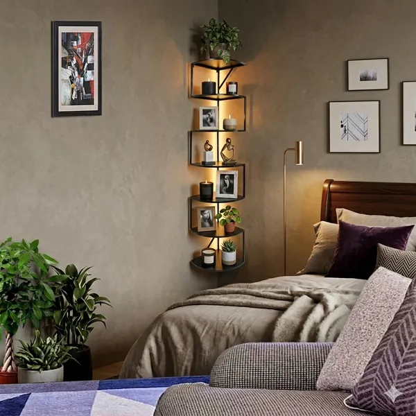 Wood_And_Metal_7-Tier_Corner_Wall_Mounted_Shelf