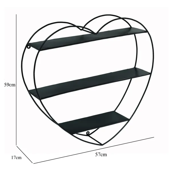 Black_Metal_Heart_Shaped_3-Tier_Wall_Mounted_Shelf