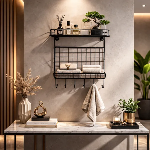 Metal_Wall_Mounted_Shelf_With_Hooks_And_Basket