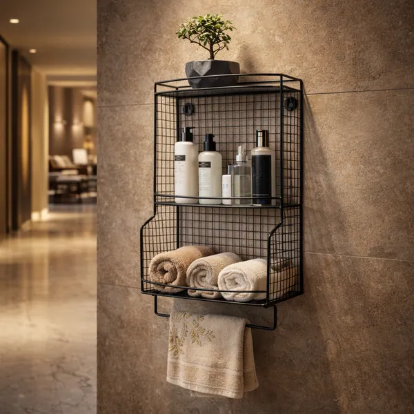 Metal_Wire_Wall_Mounted_Bathroom_Storage_Rack_With_Towel_Bar
