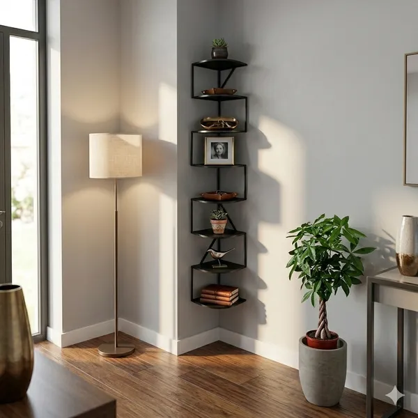 Wood_And_Metal_7-Tier_Corner_Wall_Mounted_Shelf