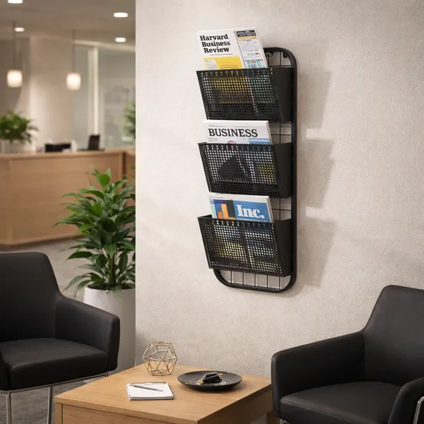 Metal_Three_Tier_Wall_Mounted_Magazine_Rack