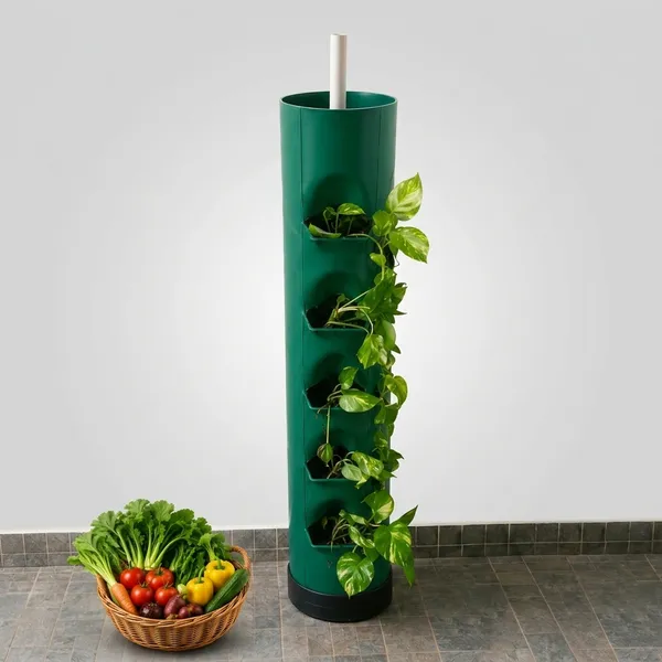 Plastic_Vertical_Garden_Tower_Planter_For_Home_Balcony