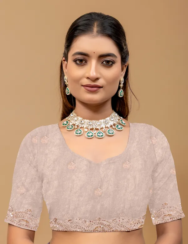 Beige_SareeFendi_Silk_Work:_Beads_Sequence_Cutdana_Threadwork__And_Zari_Theadwork_For_Women