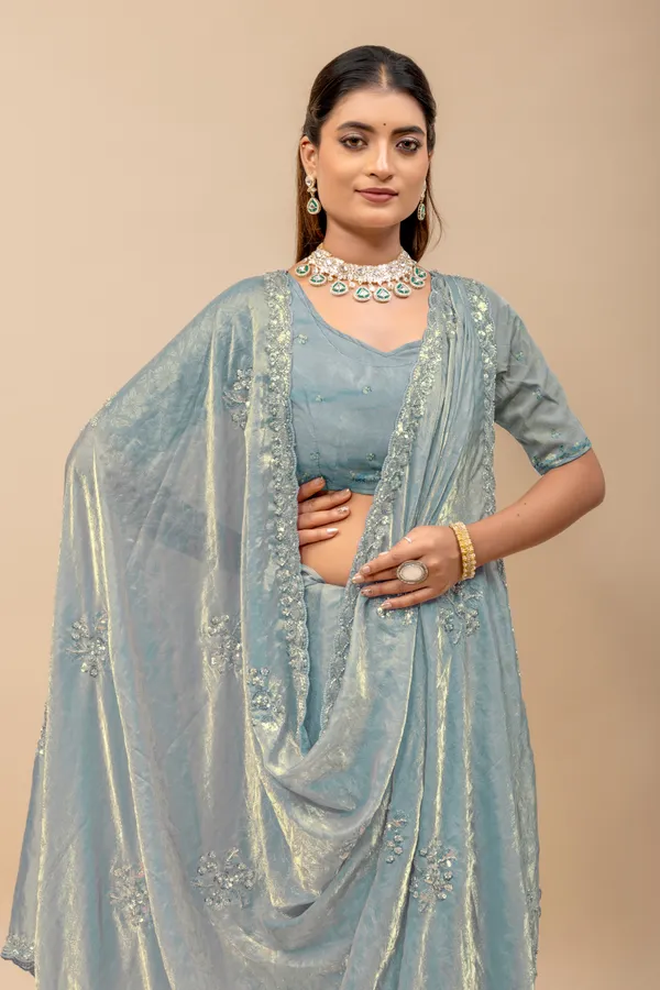 Ramagreen_SareeFendi_Silk_Print_Work:_Beads_Sequence_Cutdana_Threadwork__And_Zari_Theadwork_For_Women