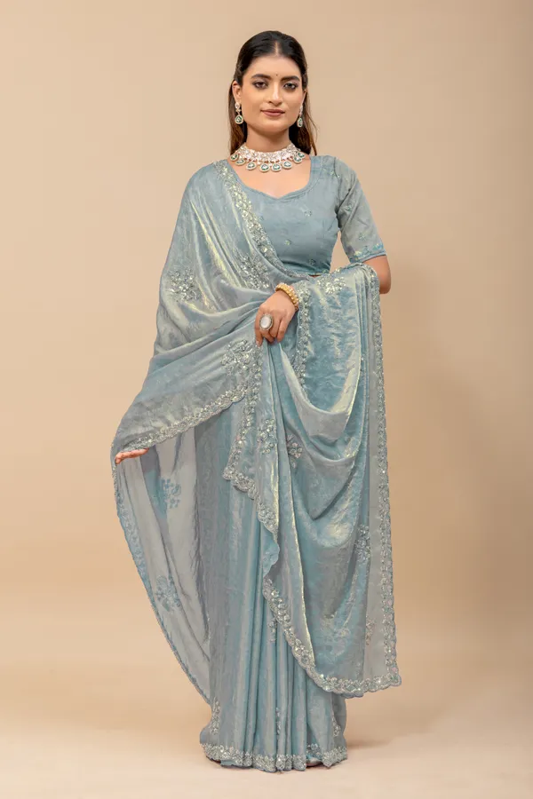 Ramagreen_SareeFendi_Silk_Print_Work:_Beads_Sequence_Cutdana_Threadwork__And_Zari_Theadwork_For_Women