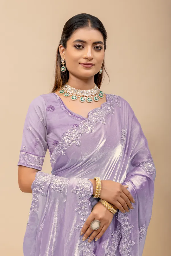 Lavender_SareeFendi_Silk_Work:_Beads_Sequence_Cutdana_Threadwork__And_Zari_Theadwork_For_Women