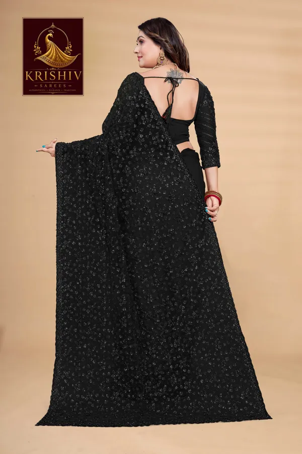 Black_Saree_Net_Work:_Beads_Sequence_Cutdana_Threadwork__And_Zari_Theadwork_For_Women