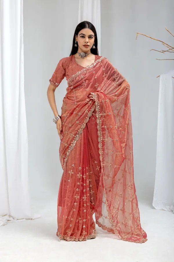 Burgundy(maroon)_SareeOrgenza_Net_Work:_Beads_Sequence_Cutdana_Threadwork__And_Zari_Theadwork_For_Women