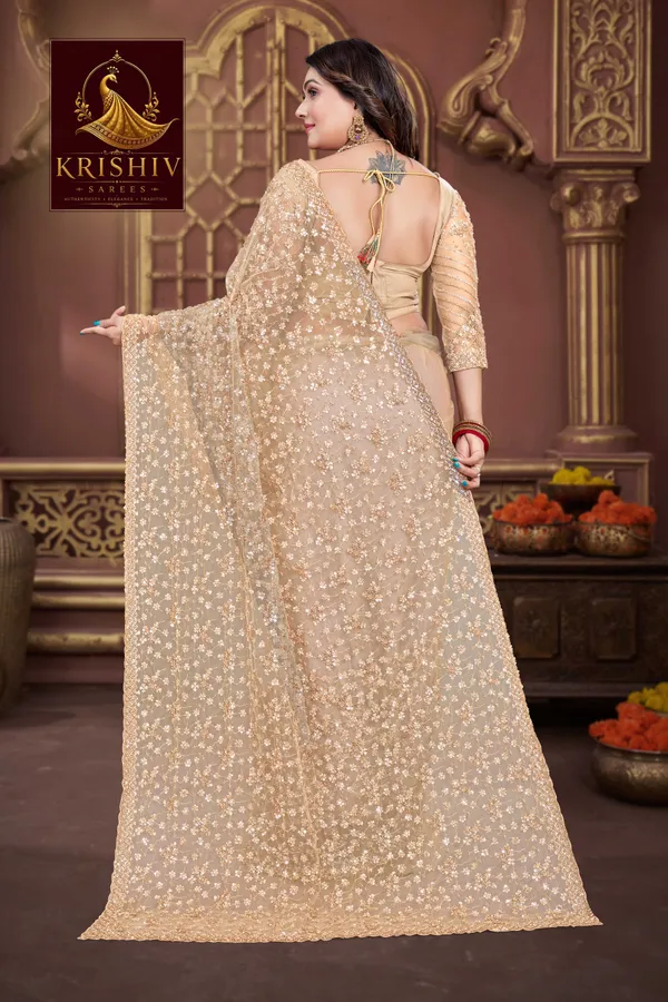 Chiku_Saree_Net_Work:_Beads_Sequence_Cutdana_Threadwork__And_Zari_Theadwork_For_Women