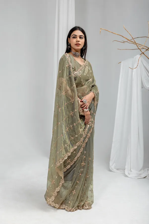 GUN_Metal_Gry_SareeOrgenza_Net_Work:_Beads_Sequence_Cutdana_Threadwork__And_Zari_Theadwork_For_Women
