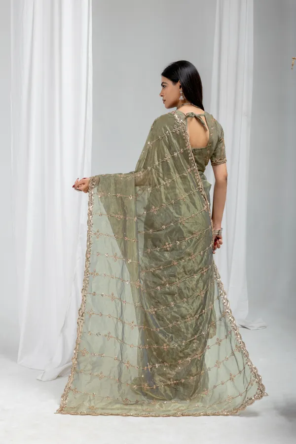 GUN_Metal_Gry_SareeOrgenza_Net_Work:_Beads_Sequence_Cutdana_Threadwork__And_Zari_Theadwork_For_Women