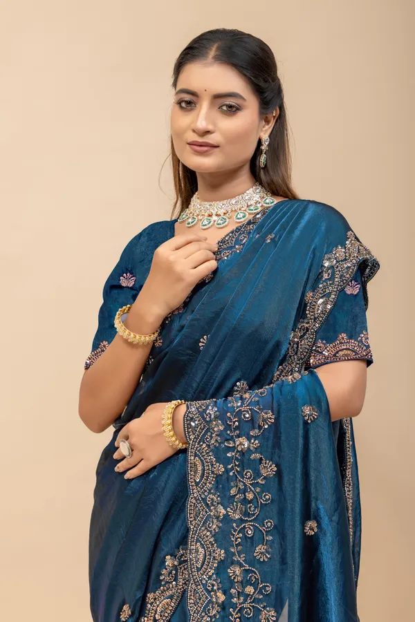 Morpich_SareeFendi_Silk_Work:_Beads_Sequence_Cutdana_Threadwork__And_Zari_Theadwork_For_Women