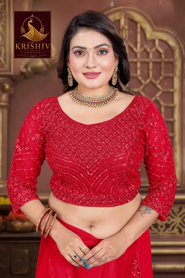 Red_Saree_Net_Work:_Beads_Sequence_Cutdana_Threadwork__And_Zari_Theadwork_For_Women