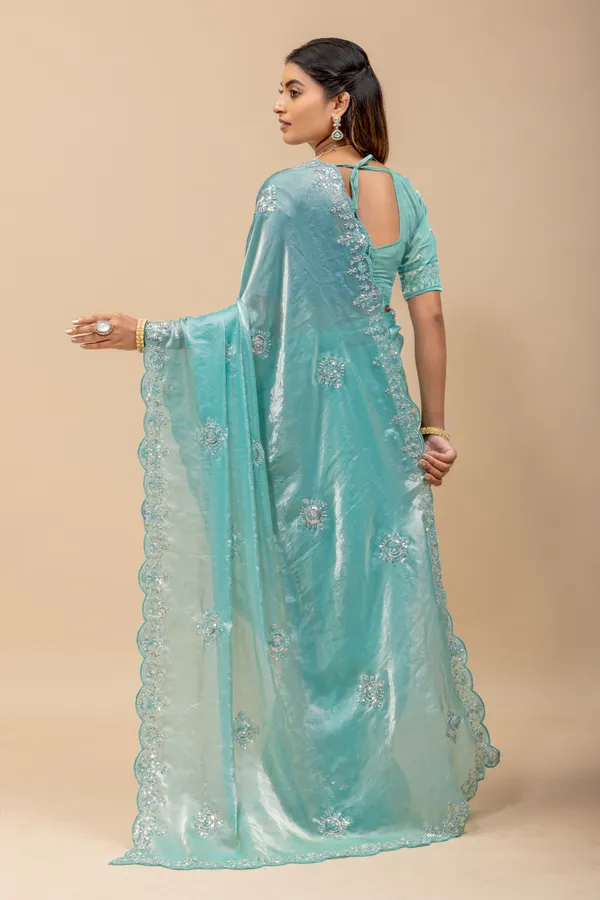 Aquablue_SareeFendi_Silk_Work:_Beads_Sequence_Cutdana_Threadwork__And_Zari_Theadwork_For_Women