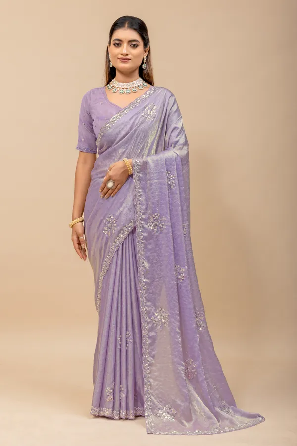 Lavender_SareeFendi_Silk_Print_Work:_Beads_Sequence_Cutdana_Threadwork__And_Zari_Theadwork_For_Women