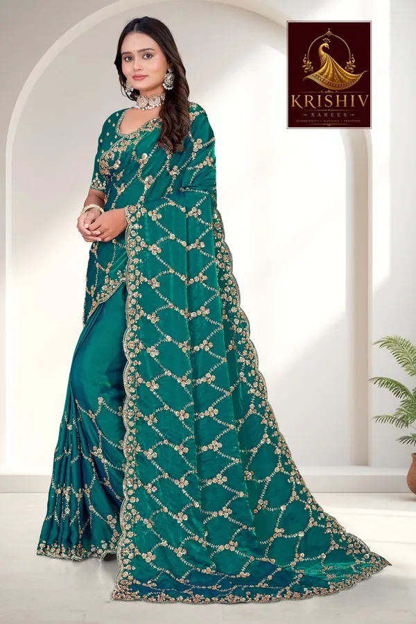 Morpich_SareeFendi_Silk_Work:_Beads_Sequence_Cutdana_Threadwork__And_Zari_Theadwork_For_Women