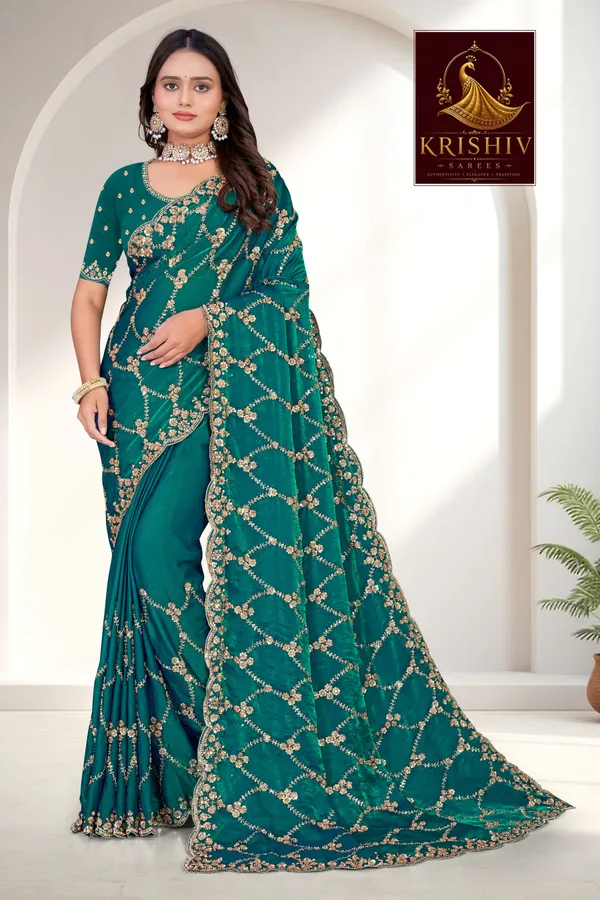 Morpich_SareeFendi_Silk_Work:_Beads_Sequence_Cutdana_Threadwork__And_Zari_Theadwork_For_Women