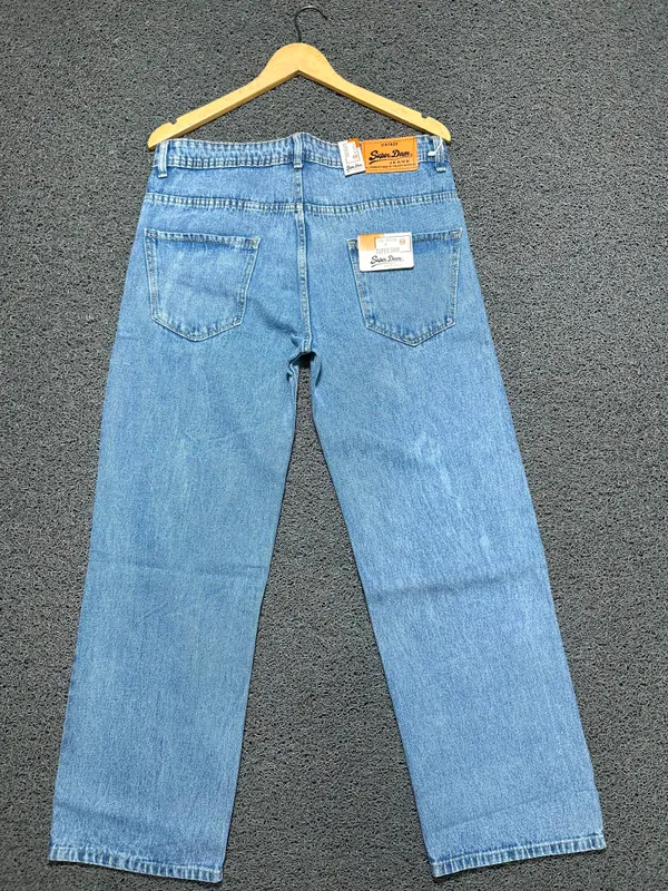 Light_Blue_3/1_Cotton_Non_Stretchable_Straight_Fit_Jeans_For_Men