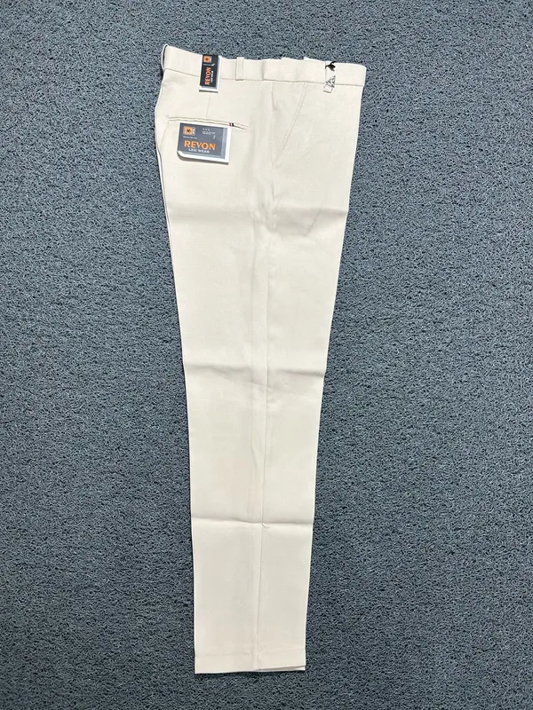 Cream_Barbie_Fabric_Slim_Fit_Trousers_For_Men