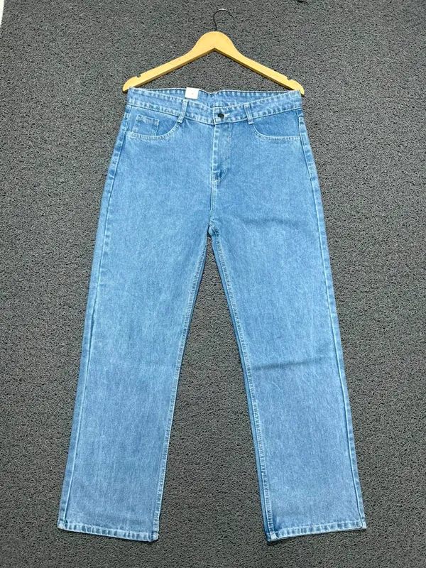 Light_Blue_3/1_Cotton_Non_Stretchable_Straight_Fit_Jeans_For_Men
