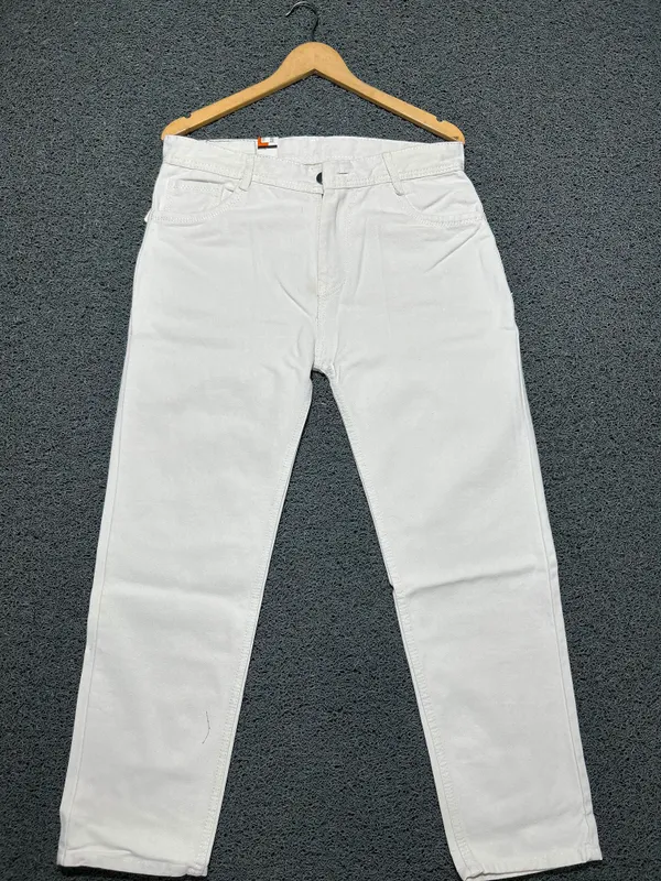 White_3/1_Cotton_Non_Stretchable_Slim_Fit_Jeans_For_Men