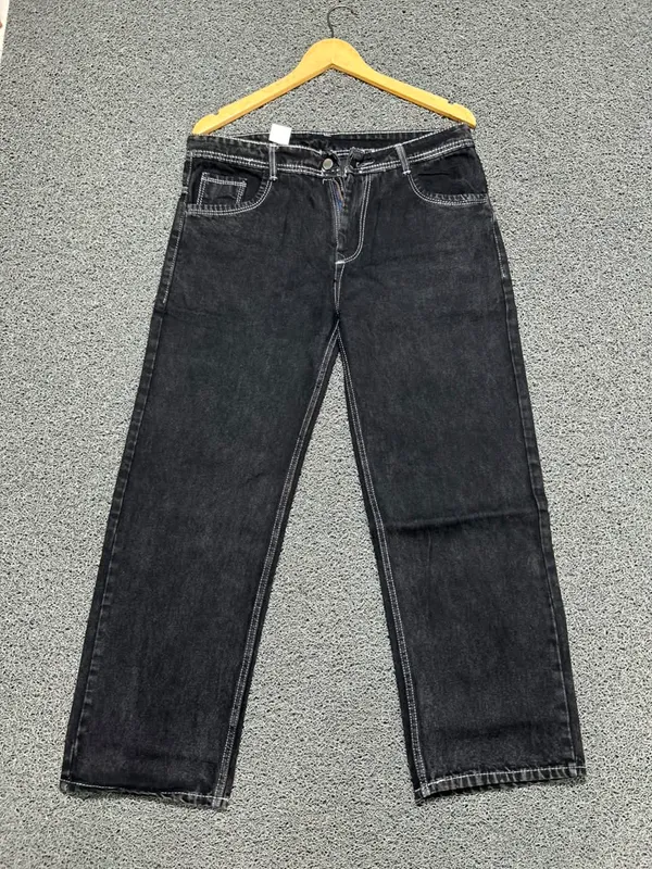 Black_3/1_Cotton_Non_Stretchable_Straight_Fit_Jeans_For_Men