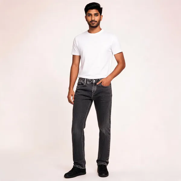 Grey_3/1_Cotton_Non_Stretchable_Straight_Fit_Jeans_For_Men
