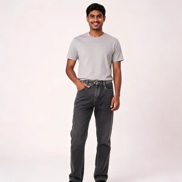 Grey_3/1_Cotton_Non_Stretchable_Straight_Fit_Jeans_For_Men