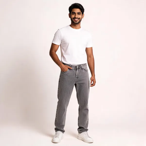 Grey_3/1_Cotton_Non_Stretchable_Straight_Fit_Jeans_For_Men