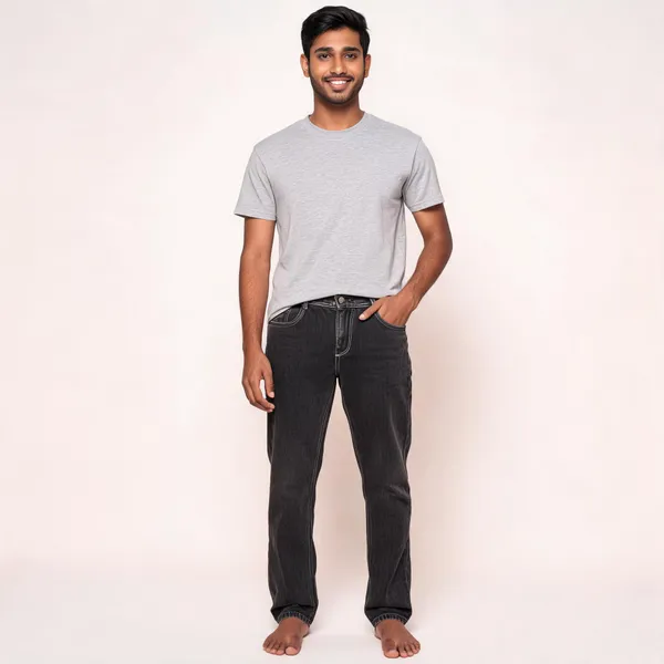 Black_3/1_Cotton_Non_Stretchable_Straight_Fit_Jeans_For_Men