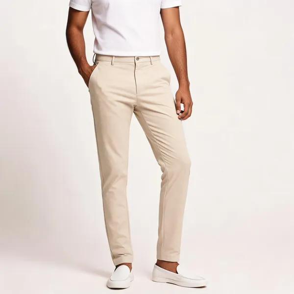 Cream_Barbie_Fabric_Slim_Fit_Trousers_For_Men