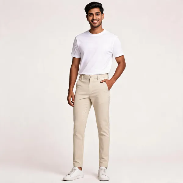Cream_Barbie_Fabric_Slim_Fit_Trousers_For_Men