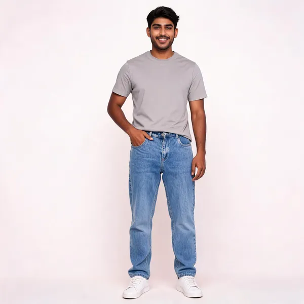 Blue_3/1_Cotton_Non_Stretchable_Straight_Fit_Jeans_For_Men
